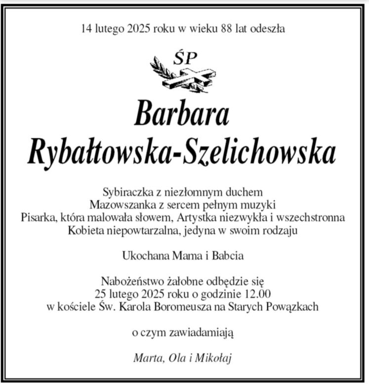 Barbara Rybałtowska-Szelichowska