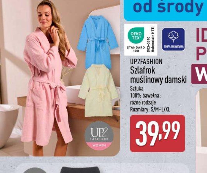 UP2FASHION Szlafrok muślinowy damski, 39,99 zł