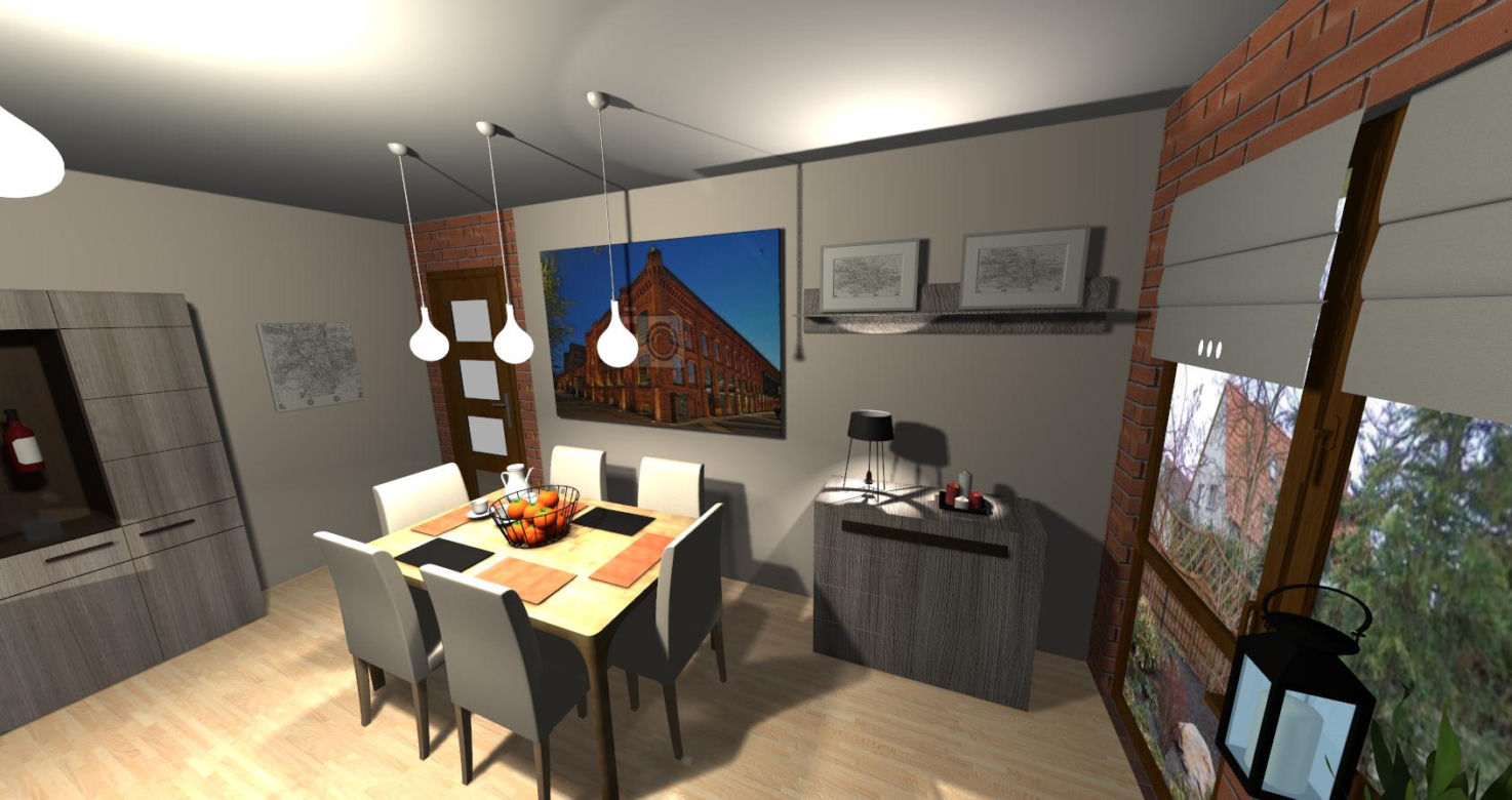 Salon w stylu industrialnym