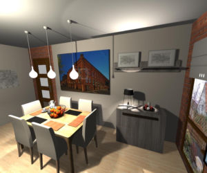 Salon w stylu industrialnym