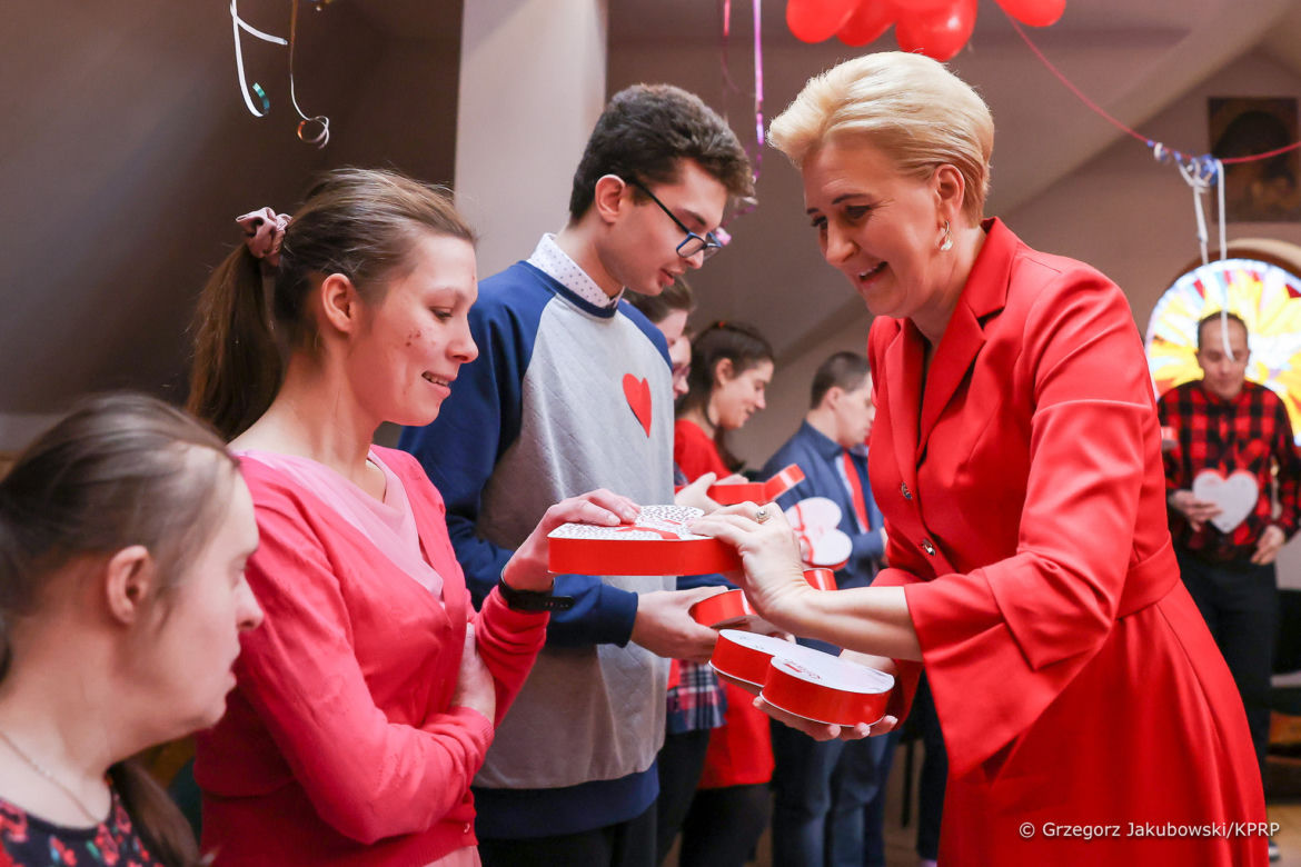 Agata Duda na zabawie walentynkowej
