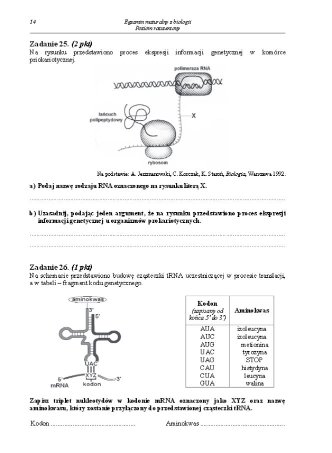 Arkusz biologia rozszerzony matura 2014