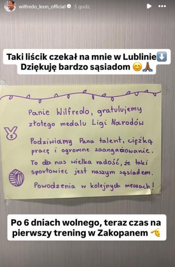Wiadomość dla Wilfredo Leona
