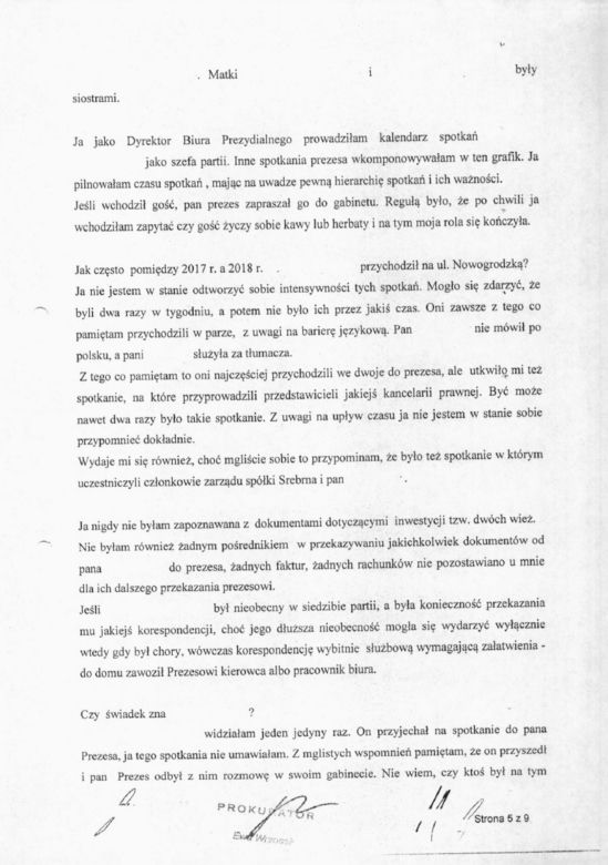  Protokół z przesłuchania Barbary Skrzypek. Prokuratura Okręgowa w Warszawie publikuje dokument