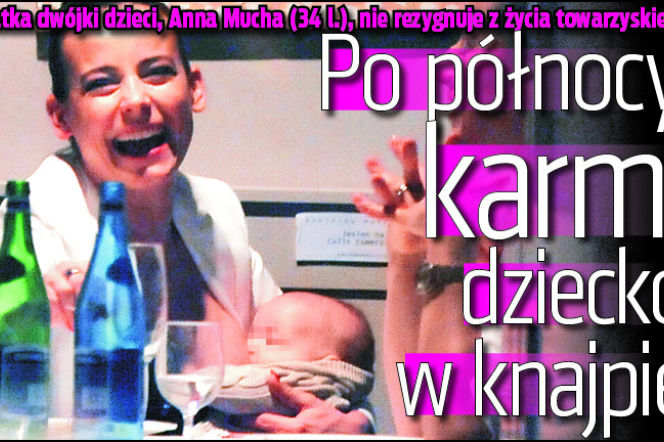 Po północy karmi dziecko w knajpie