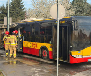 Pożar autobusu Miejskiego na Wawrze