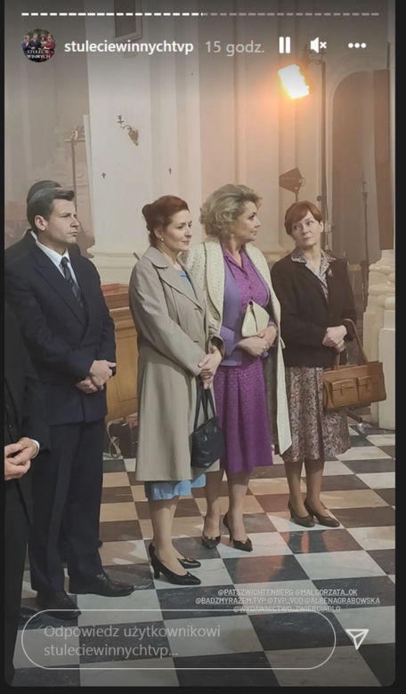 Stulecie Winnych 4 na planie. Mania (Magdalena Walach), Ania (Urszula Grabowska), Klimkiewiczowa (Małgorzata Ostrowska-Królikowska), Jasiek (Patryk Szwichtenberg)