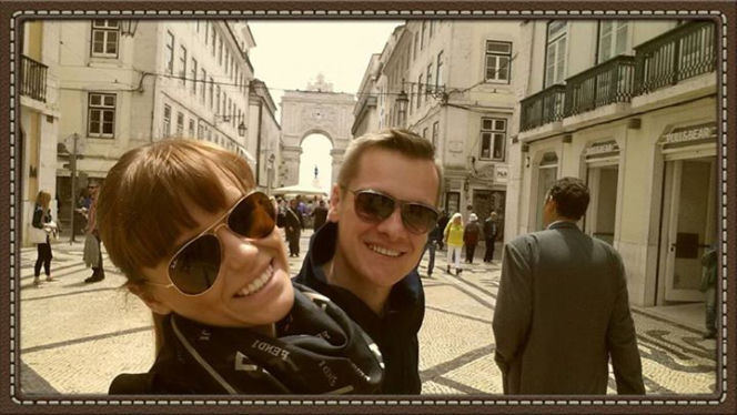 Marcin Mroczek z żoną Marleną w Portugalii