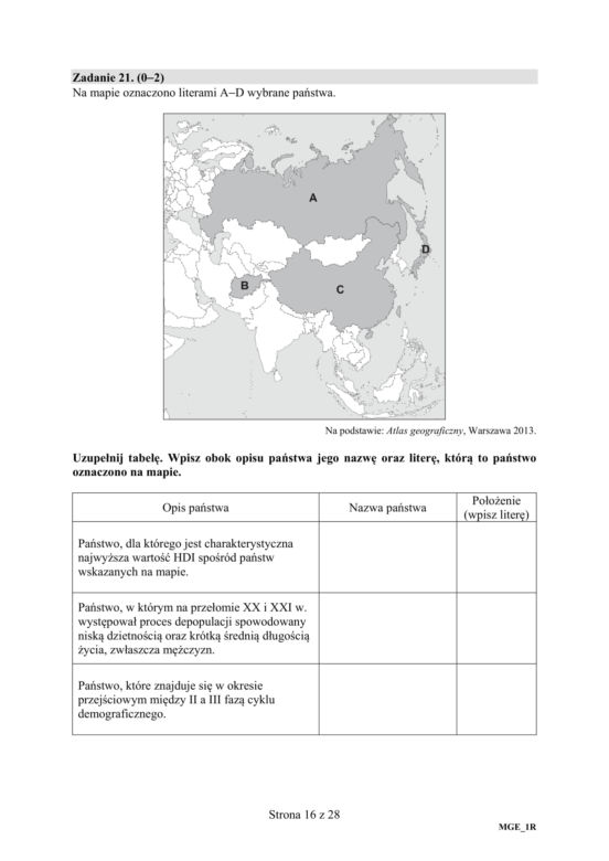 ARKUSZE CKE - Matura geografia - poziom podstawowy i rozszerzony 2019