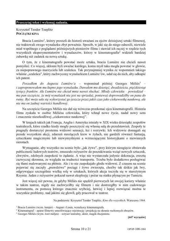 Egzamin ósmoklasisty z języka polskiego. Arkusze CKE 2019