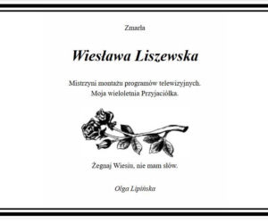 Olga Lipińska pożegnała przyjaciółkę
