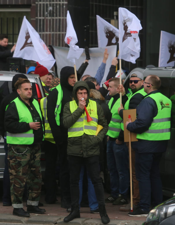 Protest taksówkarzy w Warszawie