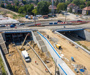 Budowa węzła Łękno - siearpień 2020