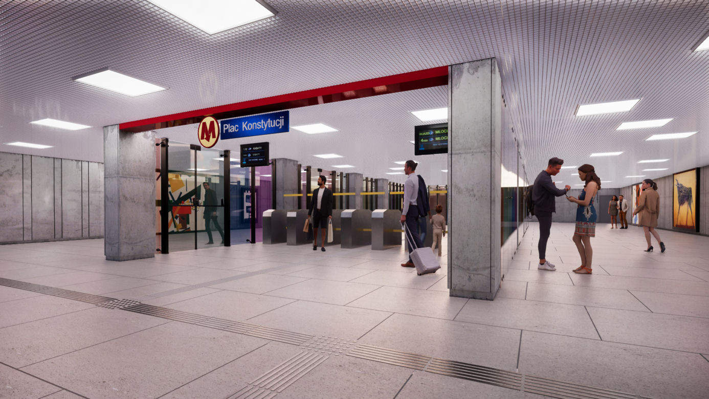 stacje linii M1 Plac Konstytucji i Muranów