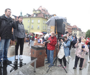 Manifestacja poparcia dla Białorusinów w Warszawie