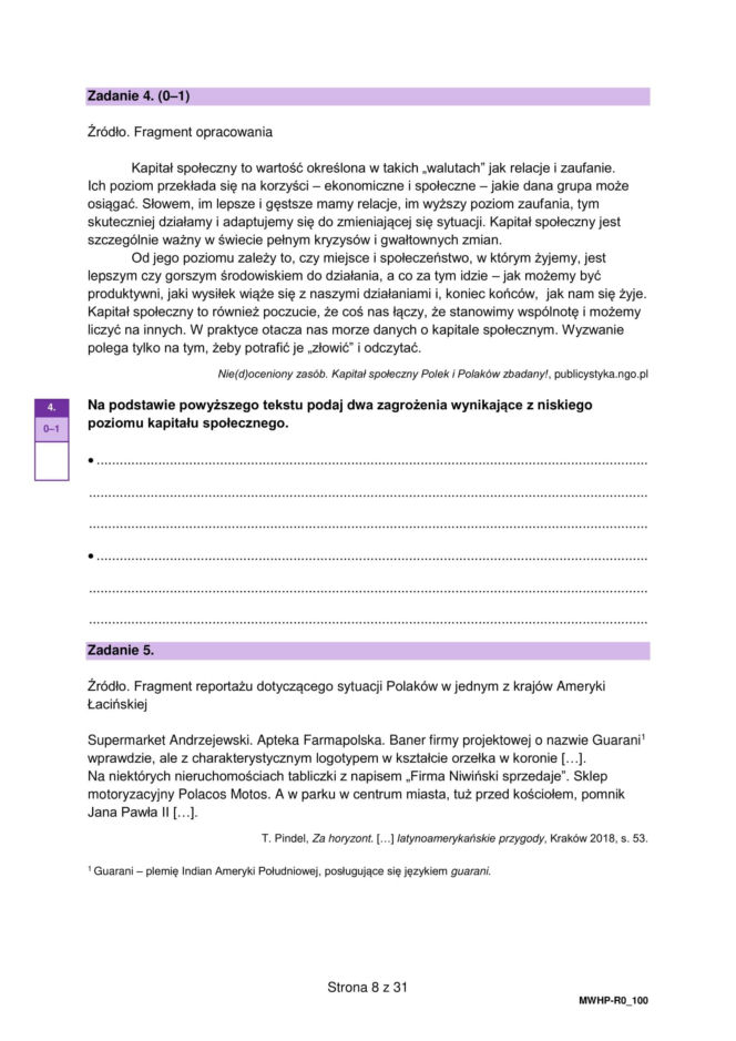 Matura próbna 2026 - WOS. Arkusz CKE