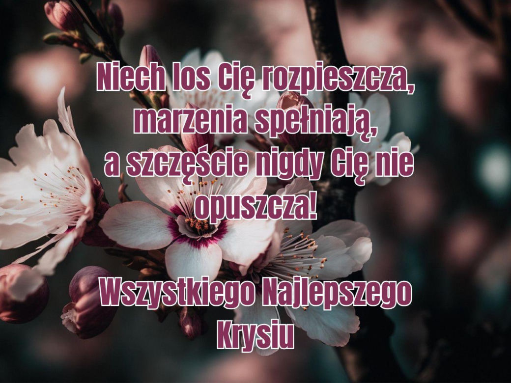 Kartka z życzeniami dla Krystyny na imieniny
