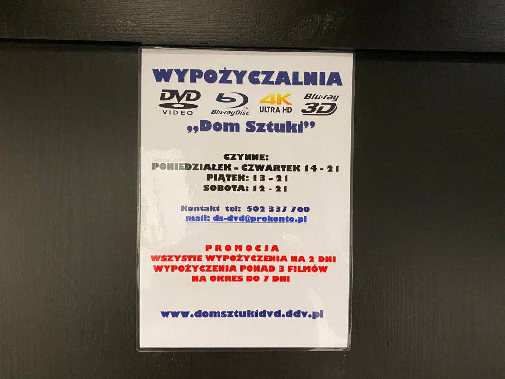 Ostatnia wypożyczalnia DVD w Warszawie