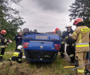 Volkswagen dachował w Prusinowicach