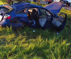 Poważny wypadek na DK 65. Czteroosobowa rodzina wracała z wakacji [ZDJĘCIA]