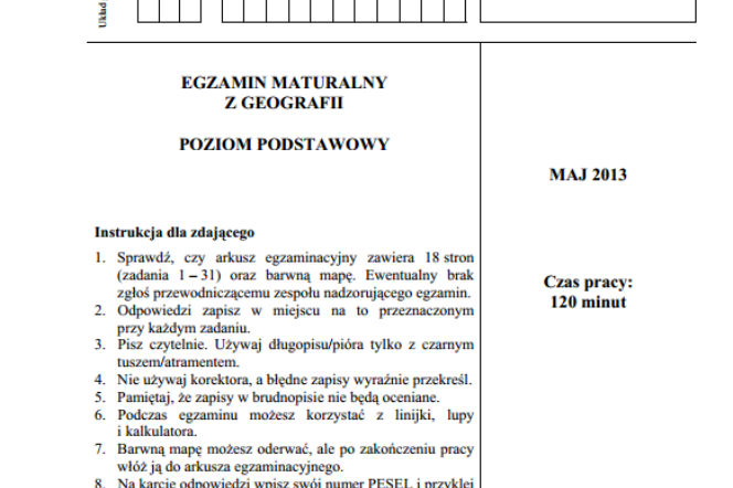 Geografia rozszerzona 2013