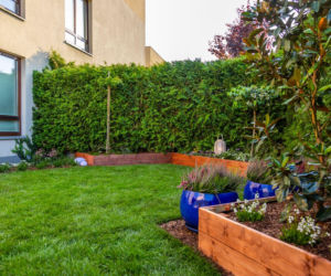 Ogródek przy mieszkaniu w bloku