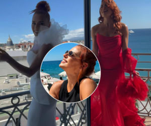 Natasza Urbańska paraduje po Cannes w barwach narodowych. Najpierw czerwień, później biel. Piękna jak zawsze?
