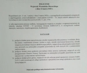Olsztyn: Posiedzenie Zespołu Zarządzania Kryzysowego poświęcone wdrażaniu obostrzeń wynikających ze stanu zagrożenia epidemicznego