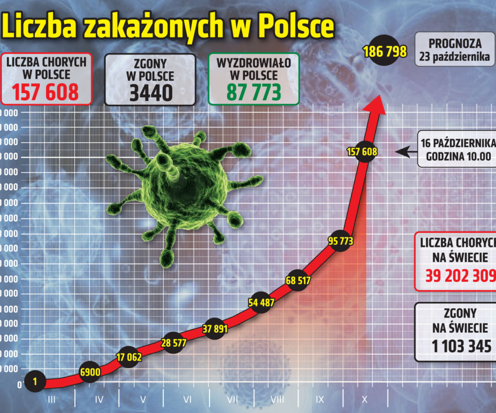 Koronawirus w Polsce. Statystyki, wykresy, grafiki (16 października)