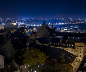 Lublin widziany nocą z Wieży Trynitarskiej