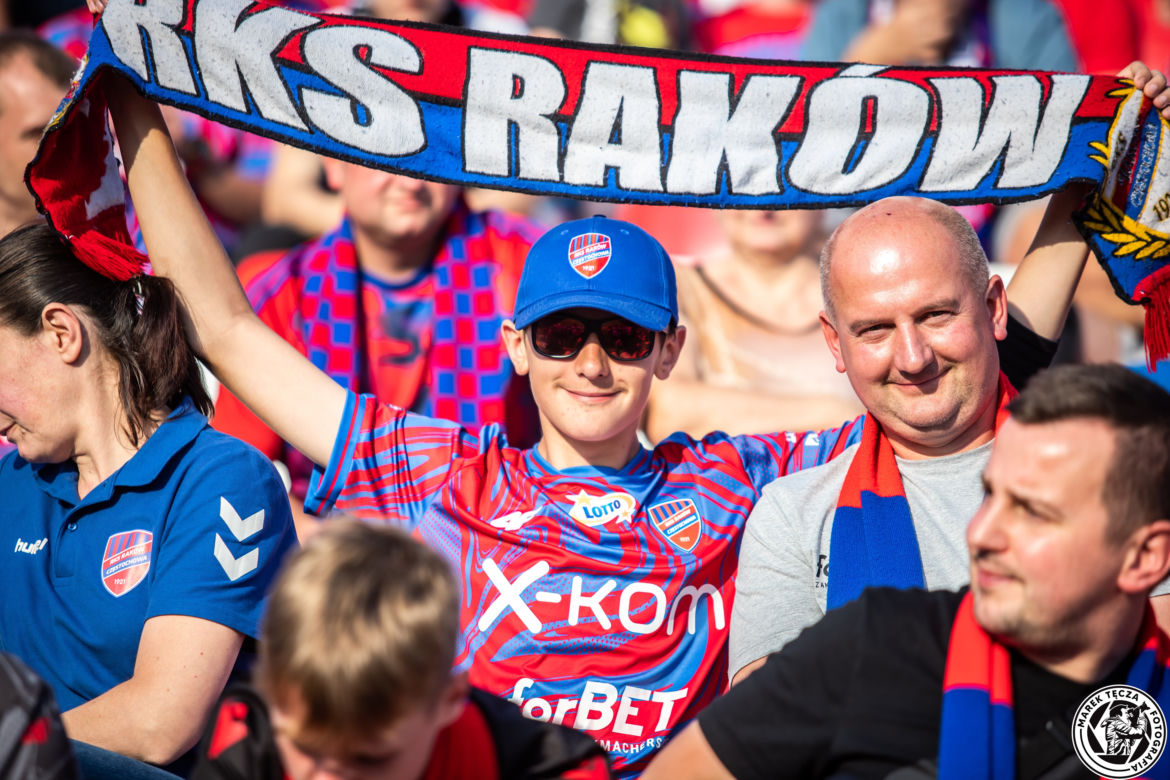 Kibice podczas meczu Raków Częstochowa - Jagiellonia Białystok 
