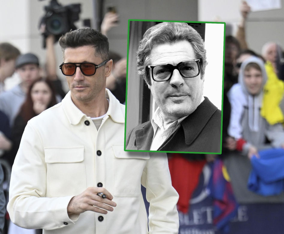 Robert Lewandowski w stylowych okularach