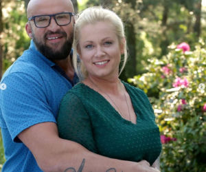 M jak miłość na planie.  Marzenka (Olga Szomańska), Andrzejek (Tomasz Oświeciński)