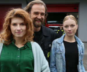 Remiza. Zawsze w akcji. Ewa (Paulina Masiak), Magda (Sylwia Drzycimska), Robert (Ziemowit Wasielewski)