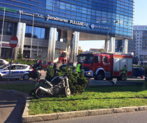 Wypadek motocyklisty przy Galerii Rzeszów
