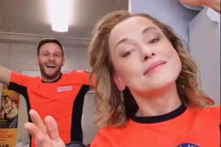 Wojciech Zygmunt i Anna Haba na planie Na sygnale