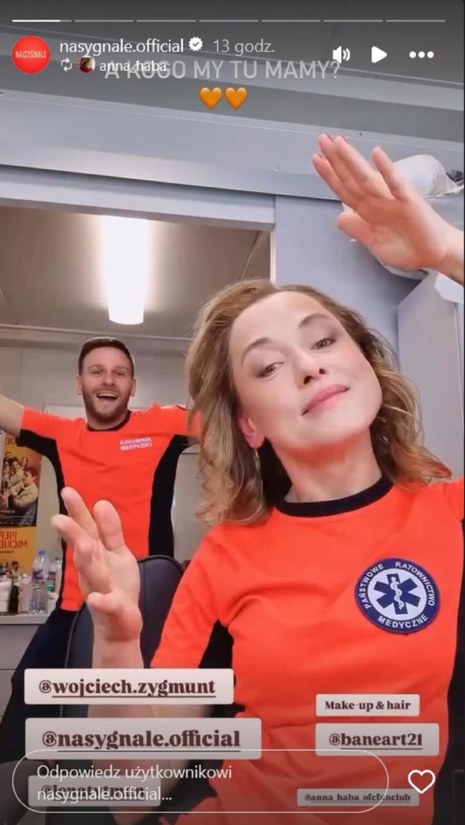 Wojciech Zygmunt i Anna Haba na planie "Na sygnale"