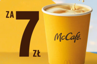 Aromatyczna czarna kawa, kremowe Cappuccino czy delikatne Café Latte? Łatwo o dobry dzień z kawą McCafé za 7 zł. 