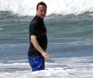 David Cameron na plaży