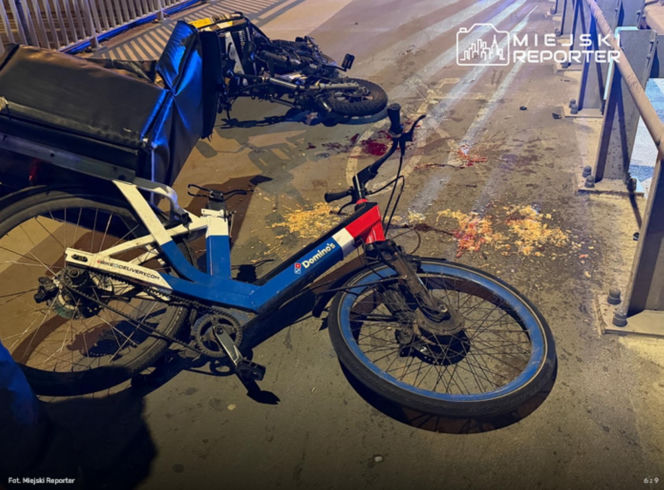 Rowerami dostarczali jedzenie, zderzyli się na wiadukcie. Polała się krew, jeden z nich stracił zęby!