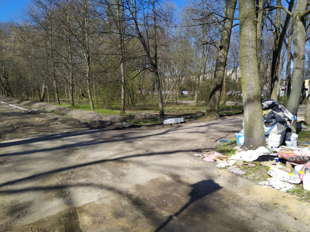 Park Aleksandria w Siedlcach w czasie remontu i prac rewitalizacyjnych - 29.03.2023