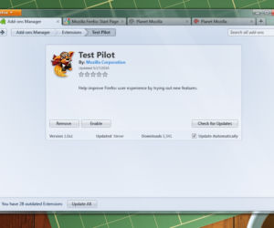 Mozilla Firefox 4 - okno rozszerzeń
