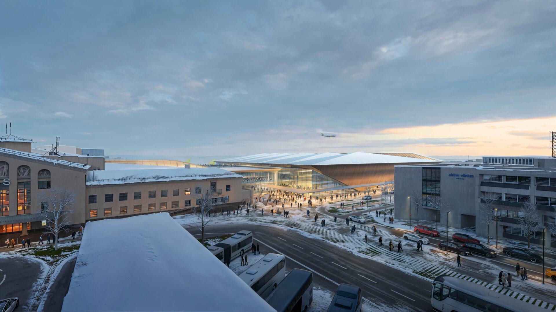 Projekt Terminala lotniska w Wilnie autorstwa Zaha Hadid Architects