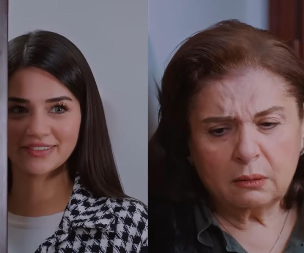 Kolaż przedstawiający Bahar z uśmiechem z lewej strony oraz przerażoną Naciye z prawej, odzwierciedlający fabułę serialu Miłość i nadzieja, gdzie Bahar nęka Naciye. Więcej o losach bohaterek przeczytasz na stronie Super Seriale.