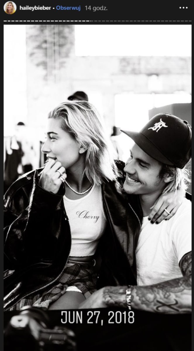 Hailey Bieber i Justin Bieber we wspomnieniach na Insta Stories