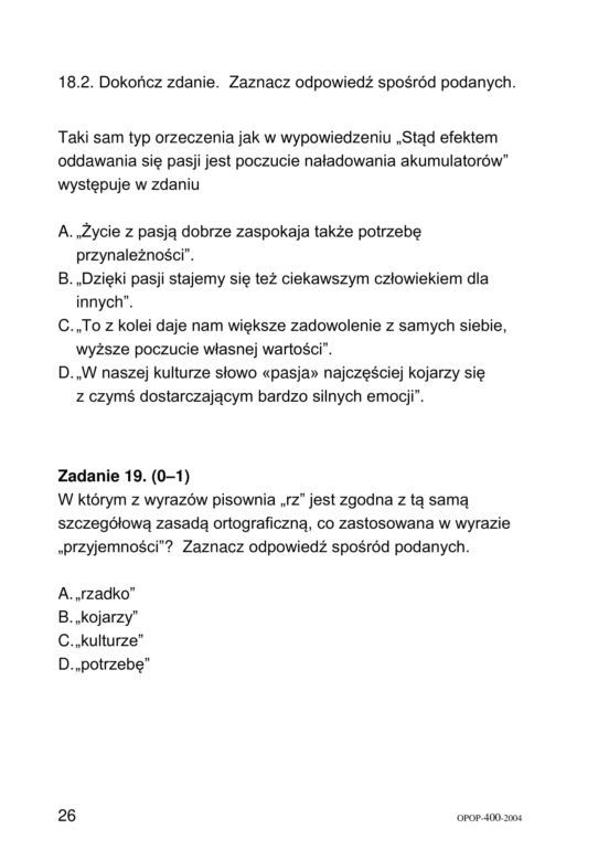 Egzamin ósmoklasisty 2020 - arkusz egzaminacyjny z jęz. polskiego