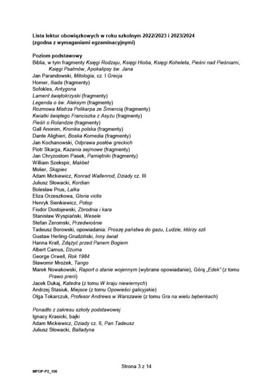 Matura 2023 - arkusz nowej formuły 2023: WYPRACOWANIE