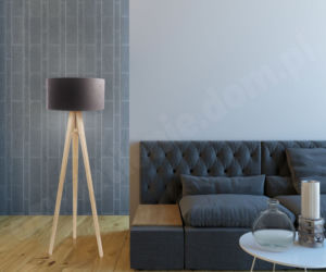 lampa podłogowa z brązowym kloszem
