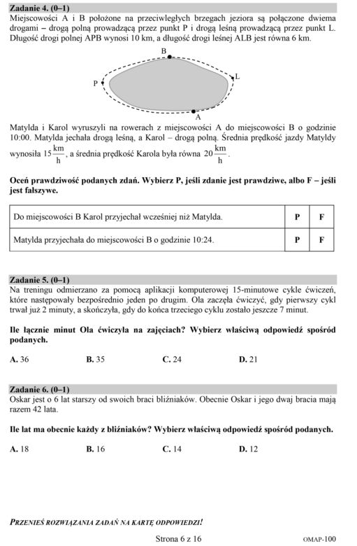 Egzamin ósmoklasisty 2020 matematyka