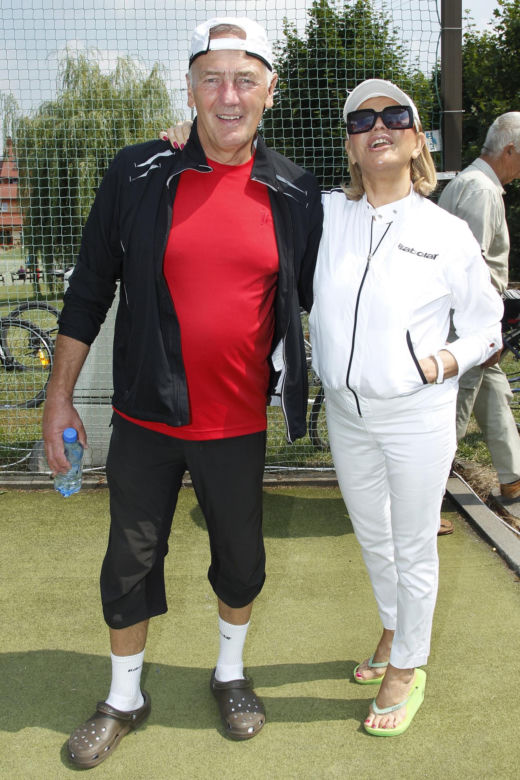 Karol Strasburger ćwiczy